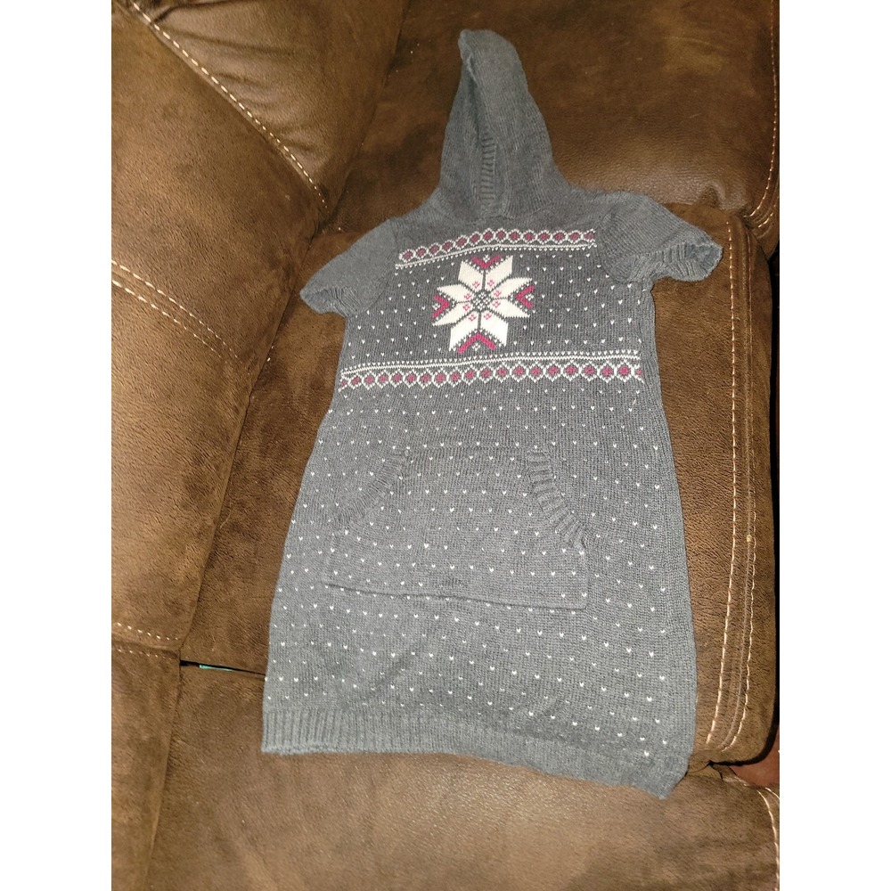 Crazy 8 winter snowflake hooded sweater dress size 5 6 Christmas‎